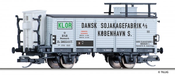 Tillig 95893 - TT - Flüssiggaswagen „Dansk Sojakagefabrik Kobenhavn“, eingestellt bei der DSB,