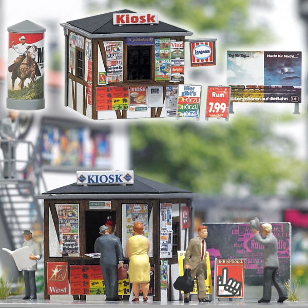 Busch 1494 - H0 - Kiosk, 37 x 37 x 35 mm