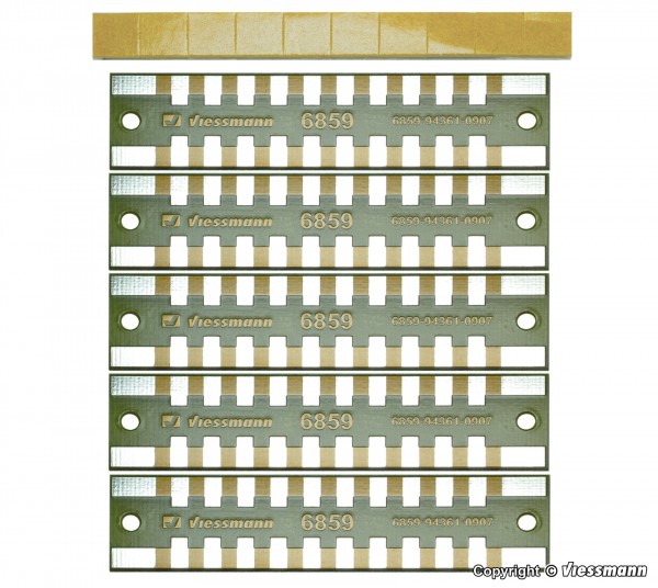 Viessmann 6859 - 5x Löt-Verteilerleisten 2-polig, auf 10