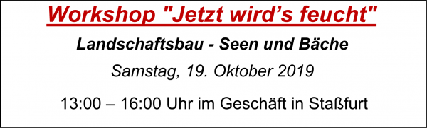 MoBaLa-Sft - Workshop 10 - " Jetzt wird´s Feucht " am Samstag, 19.10.2019