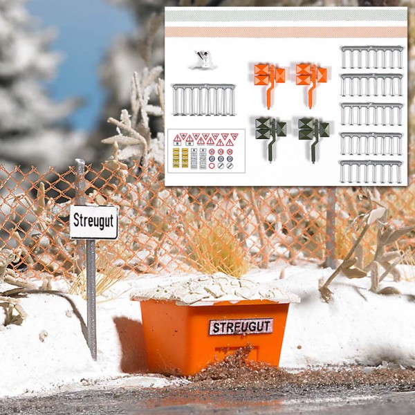 Busch 1167 - H0 - Ausgestaltungs-Set »Winter an der Strasse« - ***Auslaufartikel***