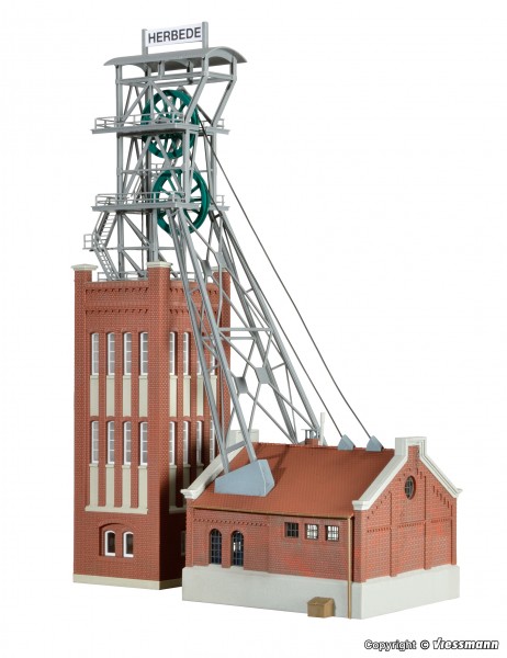 Kibri 39845 - H0 - Förderturm mit Maschinenhaus inkl. Antrieb, L 30 x B 12 x H 37 cm