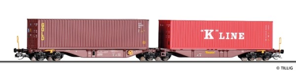 Tillig 18070 - TT - Containertragwagen Sggmrss der Touax, Ep. VI