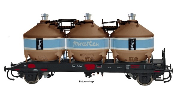 NPE NW 52105 - TT - Set mit 2-achsigen Silowagen Bauart Uc-y - Mirathen Betriebszustand 1995 der DR,