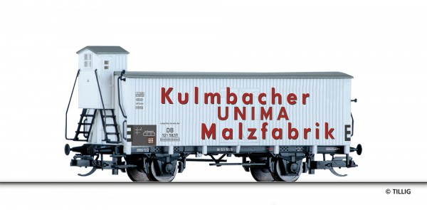 Tillig 17391 - TT - Kühlwagen "UNIMA-Malzfabrik Kulmbach", eingestellt bei der DB, Ep. III