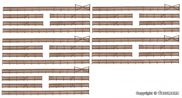 Kibri 36661 - Z - Zaun mit Toren, 230 cm x 0,7 – 1 cm