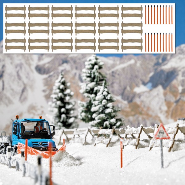 Busch 1120 - H0 - Schneefangzäune und Schneestangen