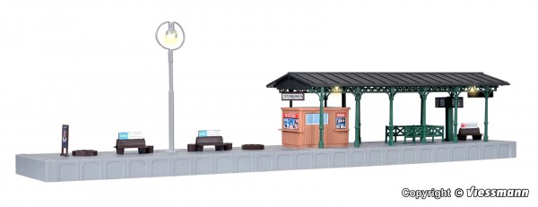 Kibri 37754 - N - Bahnsteig mit LED-Beleuchtung
