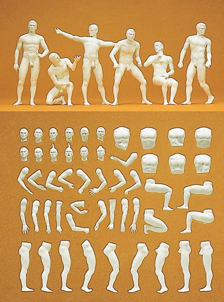 Preiser 45900 - G - Modellfigur "Adam", 6 Figuren unbemalt