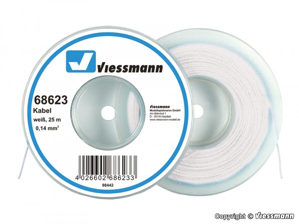 Viessmann 68623 - Kabelring 0,14 mm² weiß, 25 m