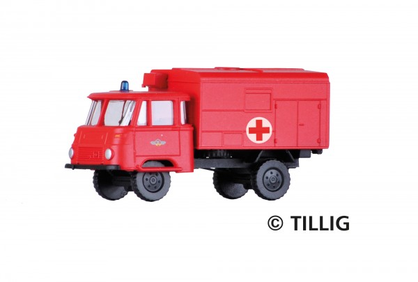 Tillig 19035 - TT - LKW Robur LO 1801 Kofferaufbau „Feuerwehr - Krankentransportwagen“