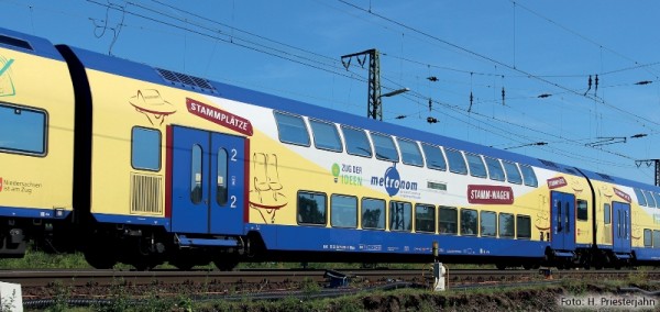 Tillig 16795 - TT - Doppelstockwagen 2 Klasse der metronom Eisenbahngesellschaft mbH, Ep. VI