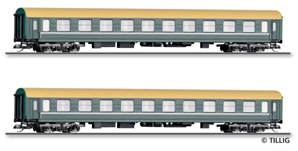 Tillig 01096 - TT - Reisezugwagenset "Filmzug" der DB AG, bestehend aus drei Reisezugwagen, Bauart H