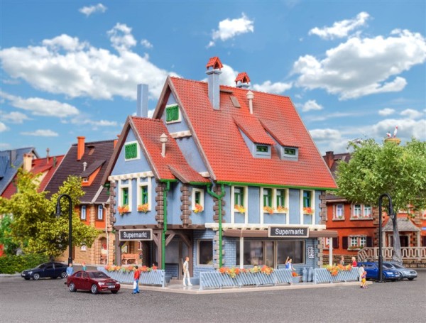 Vollmer 47660 - N - Supermarkt mit Inneneinrichtung und LED-Beleuchtung, Funktionsbausatz