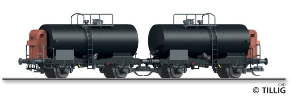Tillig 01120 - TT - Güterwagenset der DR, bestehend aus zwei Kesselwagen Zr, Ep. III