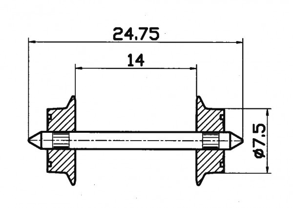 Roco 40184 - H0 - AC Radsatz Paar 7,5mm