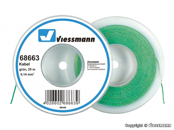 Viessmann 68663 - Kabelring 0,14 mm² grün, 25 m