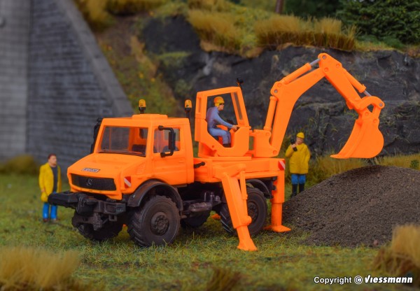 Kibri 18480 - H0 - UNIMOG mit Aufbaubagger