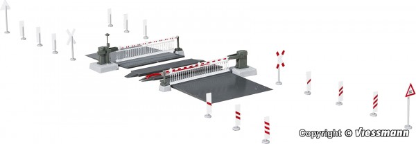 Viessmann 5104 - H0 - Bahnschranke mit Behang vollautomatisch