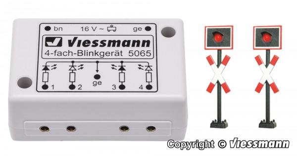 Viessmann 5801 - N - 2x Andreaskreuze mit Blinkelektronik, 19 mm
