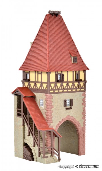Kibri 38470 - H0 - Fachwerkturm mit Tor, L 10 x B 8 x H 21 cm