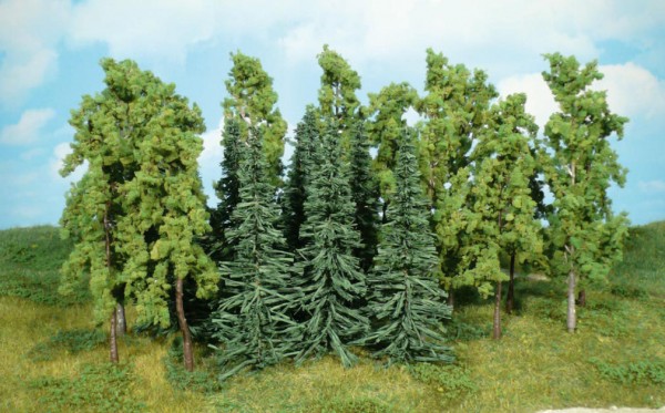 Heki 1416 - 15 Bäume und Tannen, 12 - 16 cm