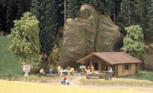 Busch 1035 - H0 - Blockhütte, 111 x 92 x 50 mm