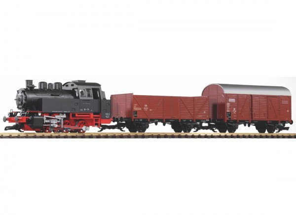 Piko 37120 - G - Start-Set Güterzug BR 80 + zwei Güterwg. + Sound und Dampf DB III