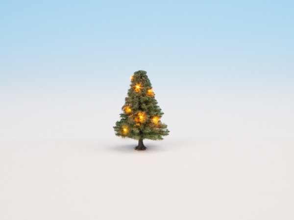 Noch 22111 - Beleuchteter Weihnachtsbaum, grün, mit 10 LED´s, 5 cm hoch
