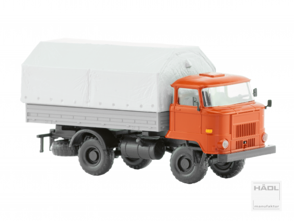 Hädl 121073-11 - TT - IFA L60 Pritsche/Plane mit verkehrsrotem Fahrerhaus