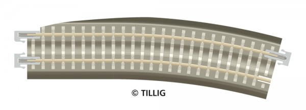 Tillig 83775 - TT - 1x BG-G BG3-BR12kre: Gebogenes Pass-Stk., rechts, R 353 mm