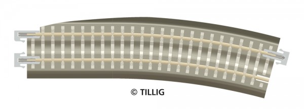 Tillig 83785 - TT - 1x BG-B BG3-BR12kre: Gebogenes Pass-Stk., rechts, R 353 mm