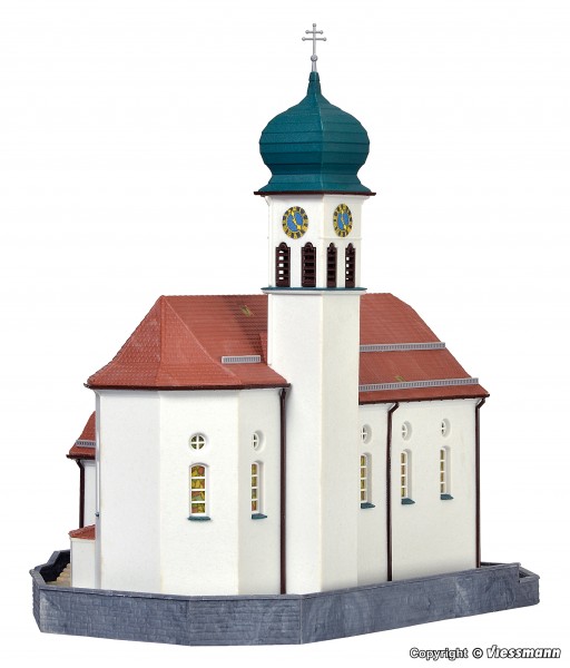 Kibri 37032 - N - Kirche Wassen an der Gotthardbahn, L 17,5 x B 11,5 x H 17,5 cm