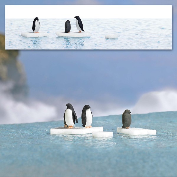 Busch 7923 - H0 - A-Set: Pinguine auf Eis