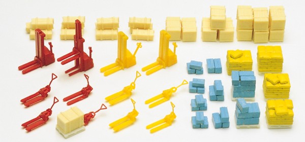 Preiser 79567 - N - Stapler, Hubwagen & Ladegut