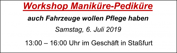 MoBaLa-Sft - Workshop 07 - Fahrzeugpflege am Samstag, 06.07.2019