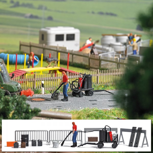 Busch 7802 - H0 - Action-Set: Teerkocher ***Auslaufartikel***