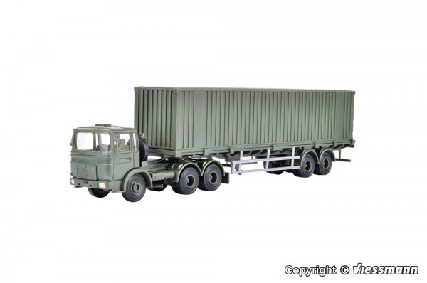 Kibri 18068 - H0 - Bundeswehr MAN 3-achs Zugmaschine mit 40‘ Containerauflieger