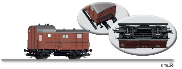 Tillig 95902 - TT - Güterzug-Packwagen Pg der K.P.E.V.