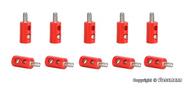 Viessmann 6871 - 10 x Querlochstecker rot