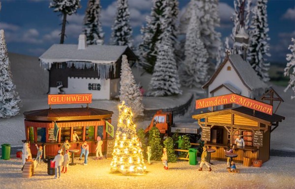 Faller 190092 - H0 - 2 Weihnachtsmarktbuden Limitiertes Jubiläumsmodell »75 Jahre FALLER«