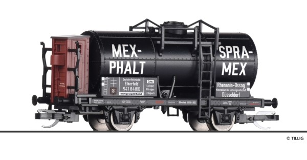 Tillig 95774 - TT - Kesselwagen MEX-PHALT / SPRA-MEX, eingestellt bei der DRG, Ep.II