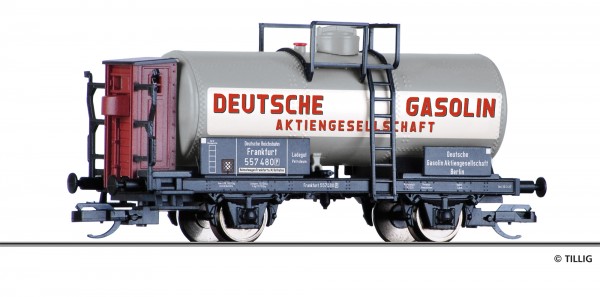 Tillig 95867 - TT - Kesselwagen "Deutsche Gasolin AG", eingestellt bei der DRG, Ep. II