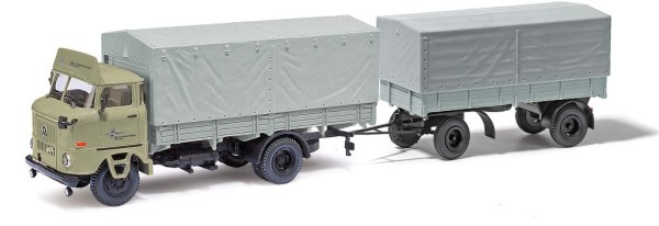 Busch 95192 - H0 - ESPEWE IFA W50 L SP, Güterverkehr mit Spoiler und HL 80 Anhänger
