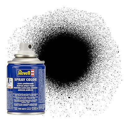 Revell 34302 - Spray schwarz, seidenmatt - 100 ml, RAL 9005