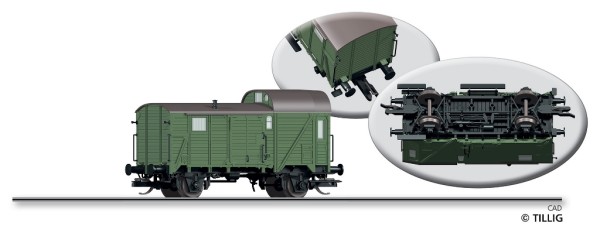Tillig 95903 - TT - Güterzug-Packwagen, Pwg pr-14, der DR