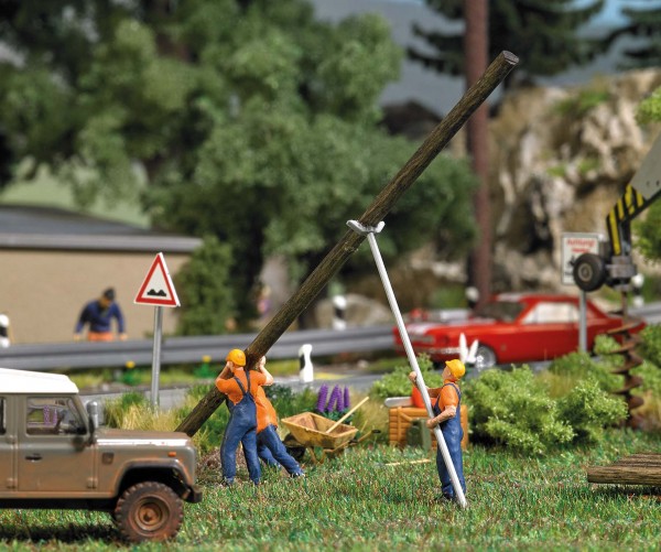 Busch 7835 - H0 - Action-Set: Mastaufsteller